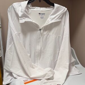 Champion Classic White Zip-Up Hoodie